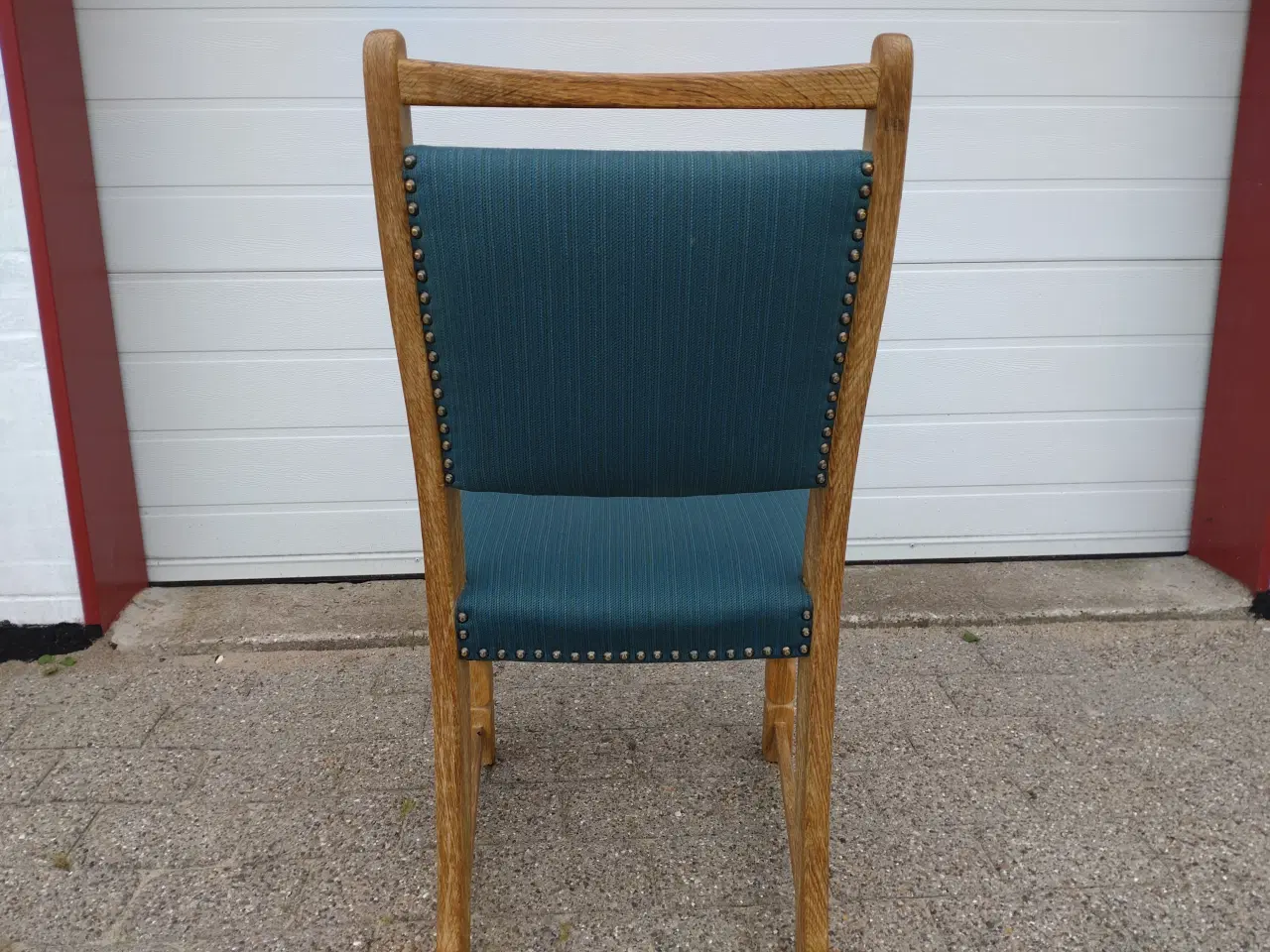 Billede 2 - stole i eg med uldbetræk