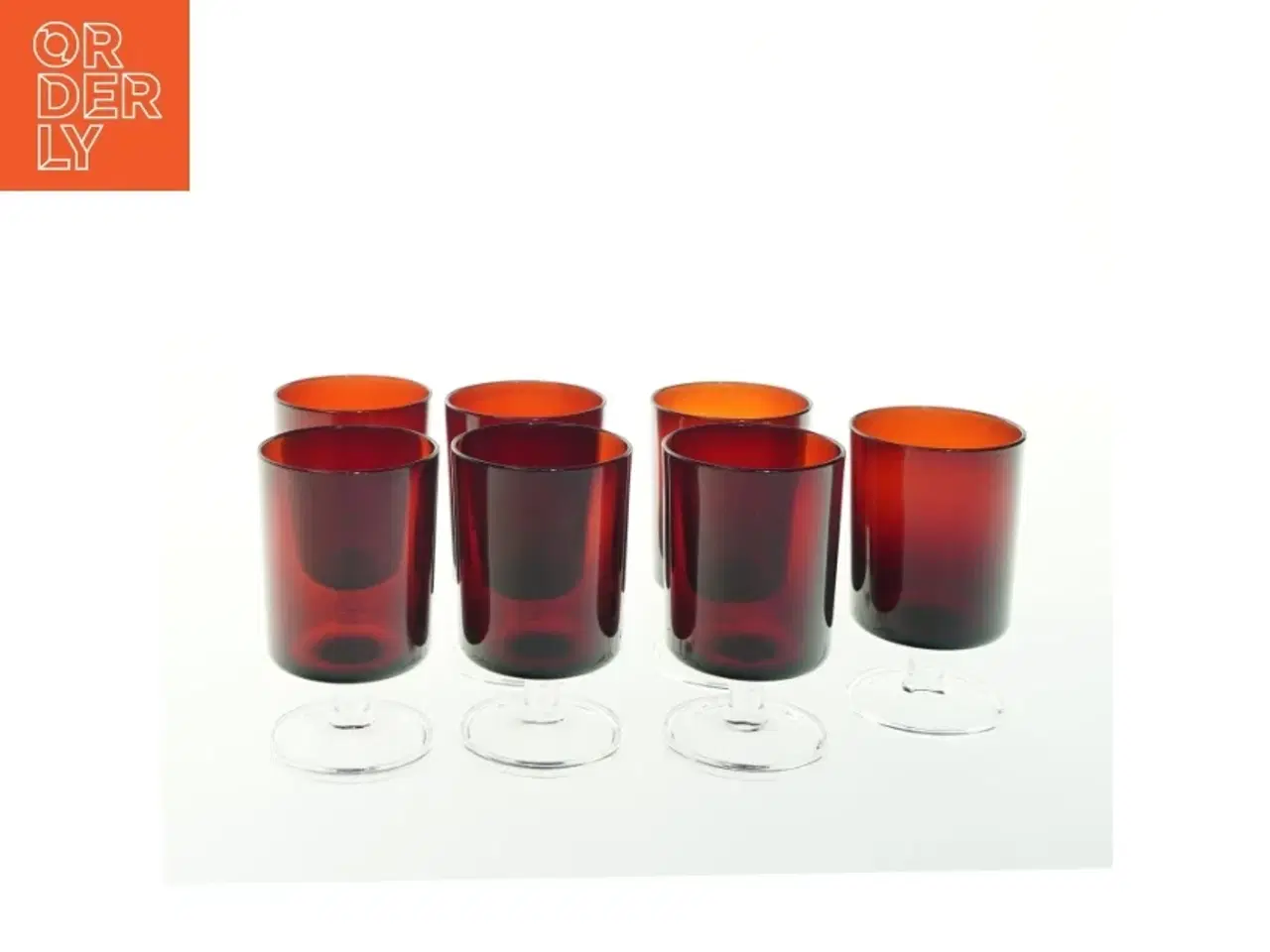 Billede 3 - Røde glas fra Luminarc (str. H 11,5 cm, ø. 7 cm)