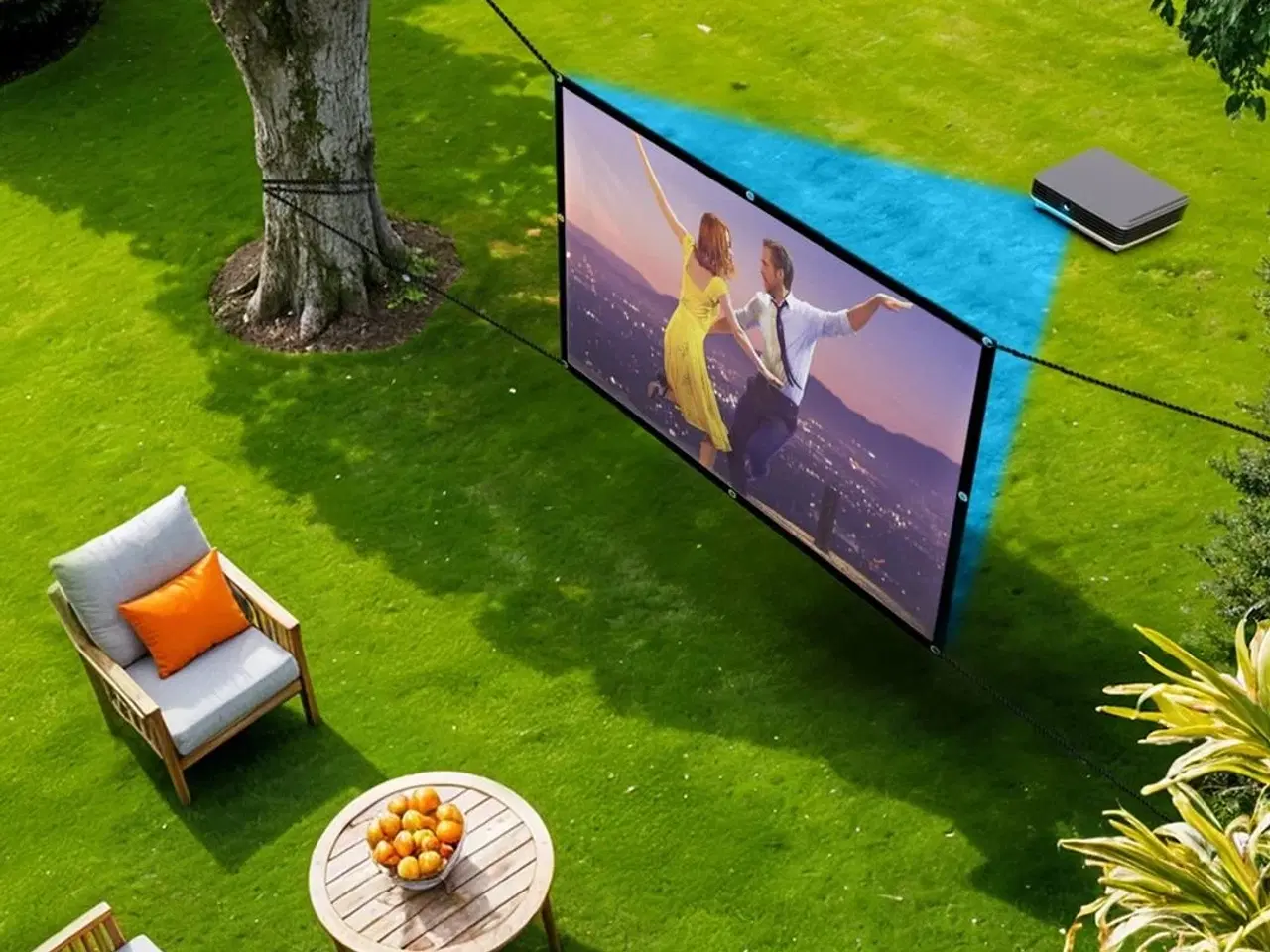 Billede 9 - Projektor lærred 150" Maclean – 330×187 cm, 16:9 kant, ophængskroge