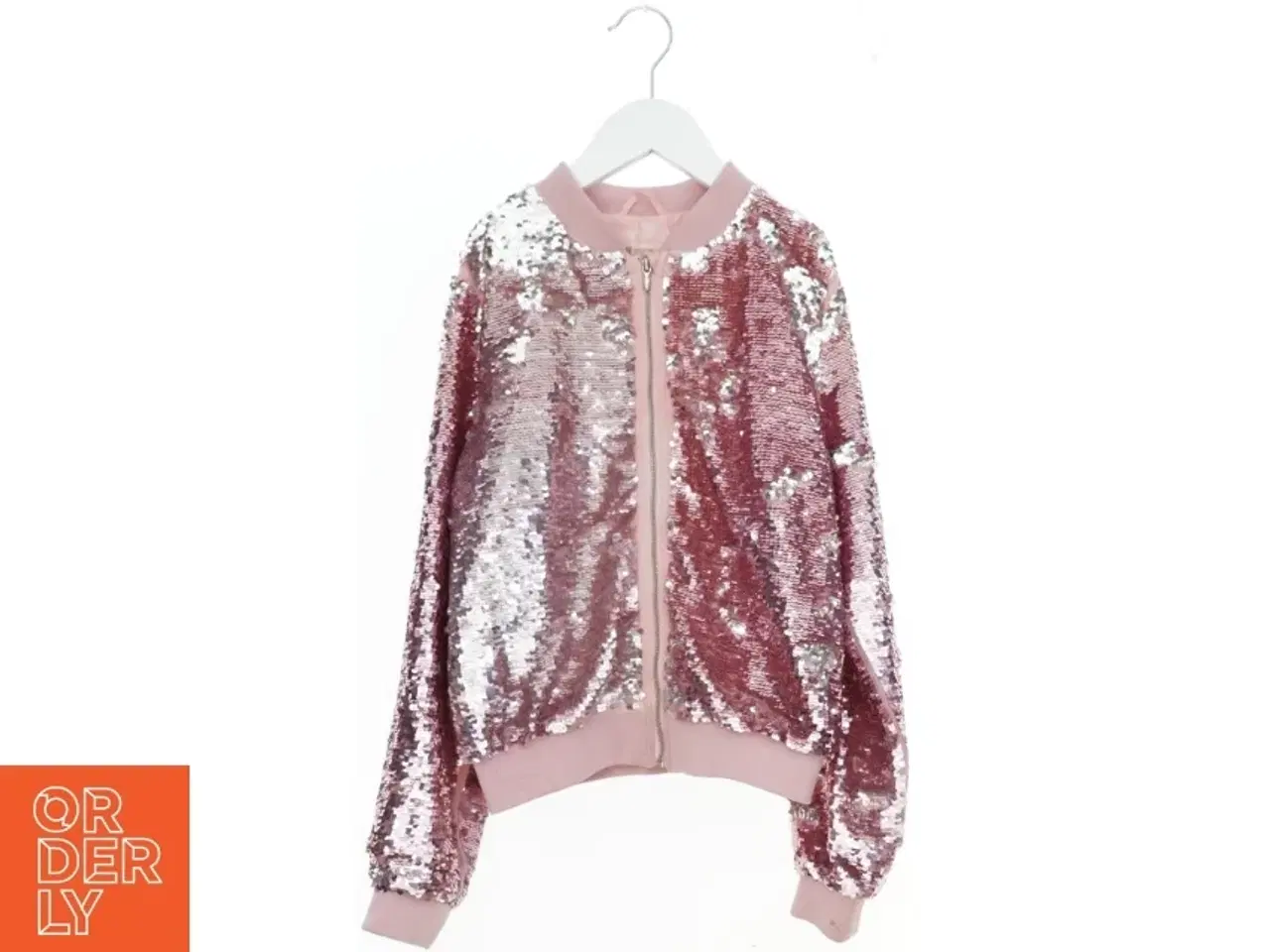 Billede 1 - Pink pallietjakke med lynlås fra H&M (str. 140)
