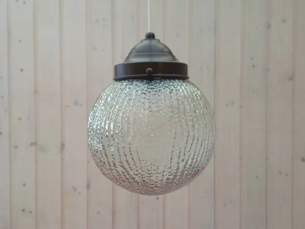 Billede 3 - Retro loftlampe med glasskærm