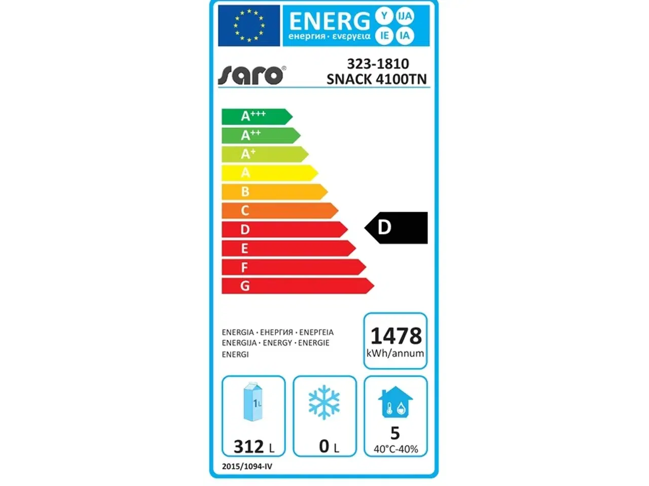 Billede 2 -  Refrigerated kølebord med 4 døre – SNACK 4100 TN