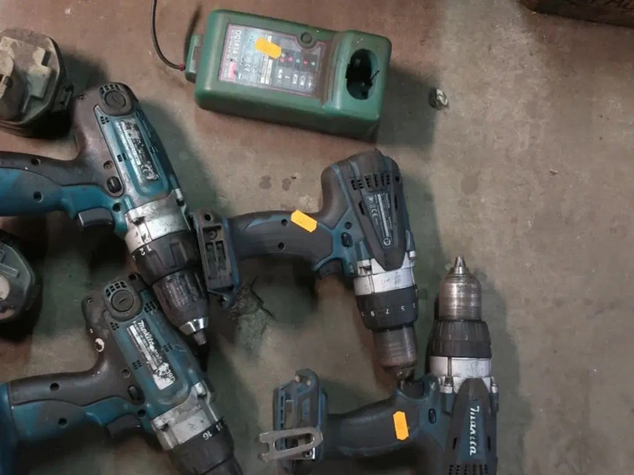 Billede 3 - 4 stk. akku håndværktøj MAKITA med batterier og lader