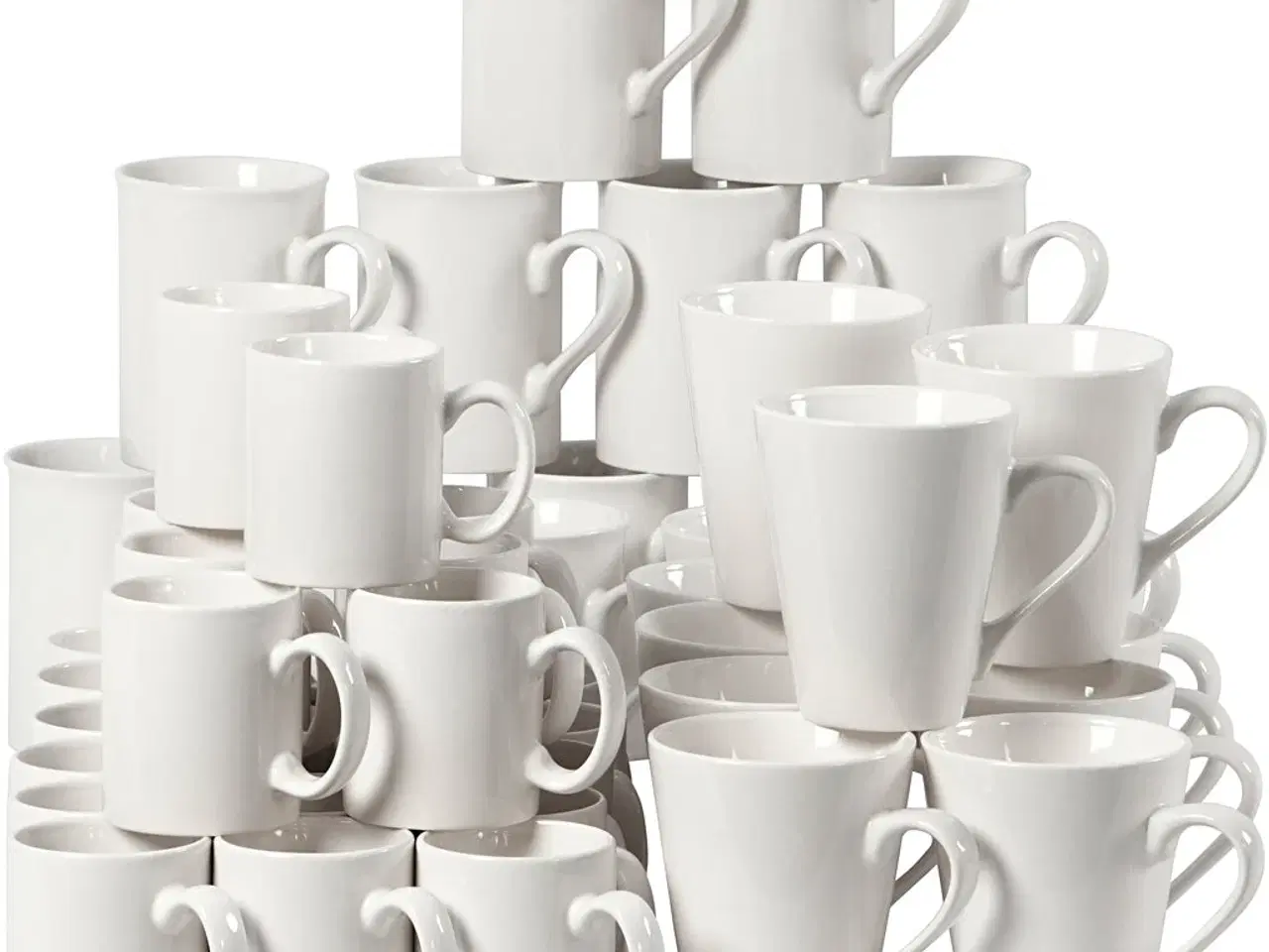 Billede 1 - 48 stk. Hvide Porcelænskrus til Dekoration og Gave