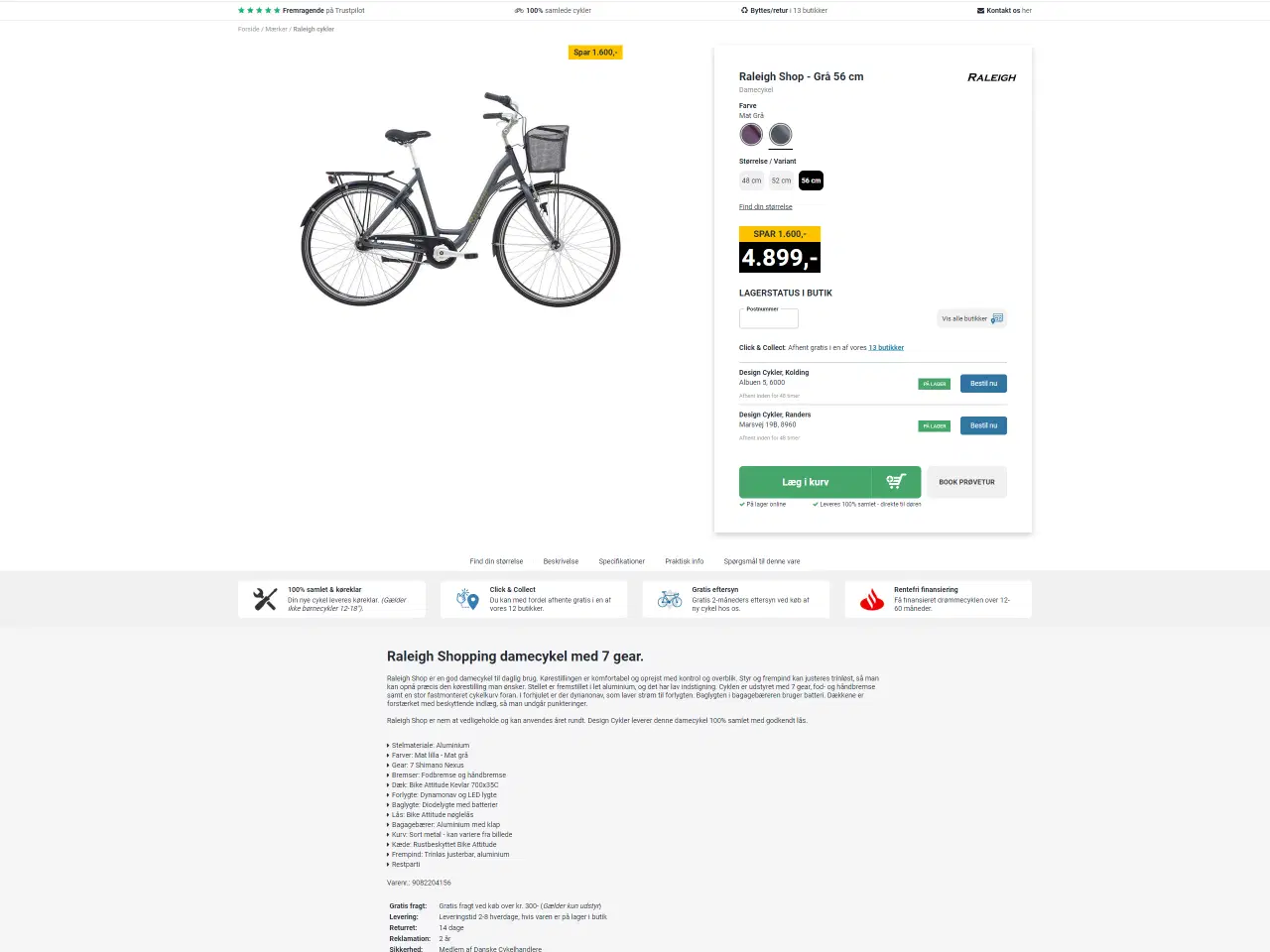 Billede 2 - Raleigh Shopping damecykel med 7 gear