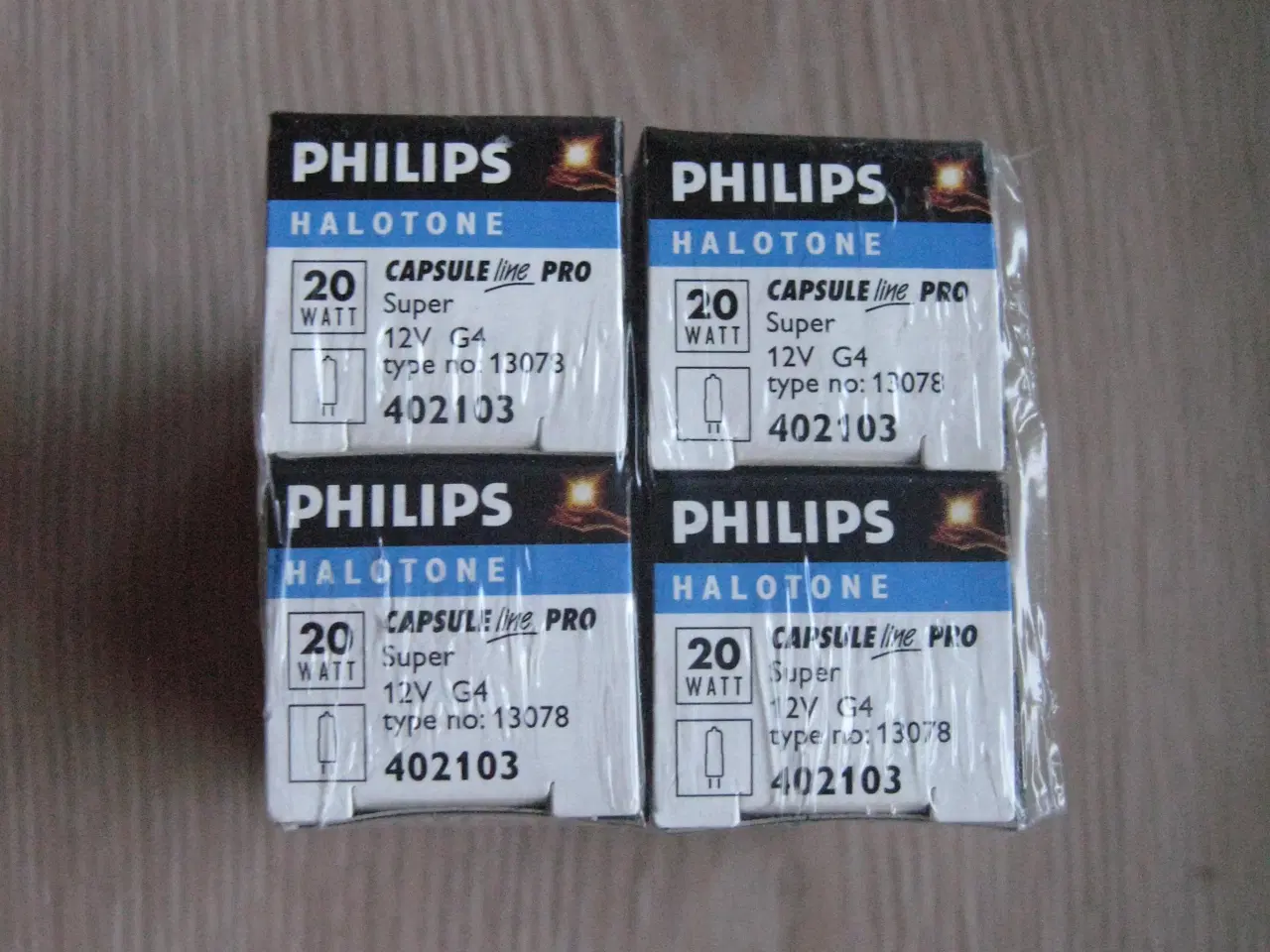 Billede 2 - 4 stk. Philips 12v G4, 20w halogen