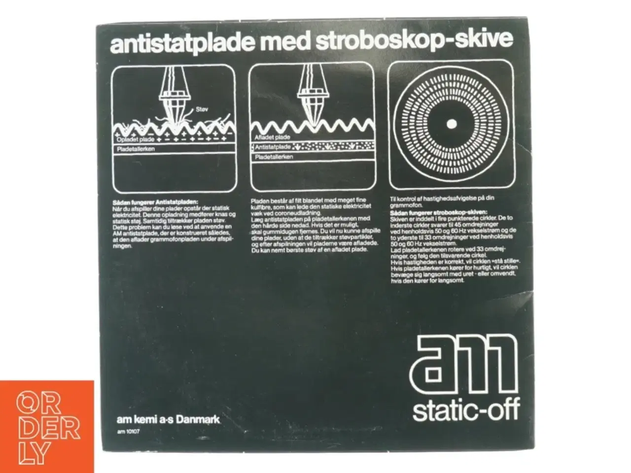 Billede 2 - Antistat plade med stroboskop skive (str. 30 cm)