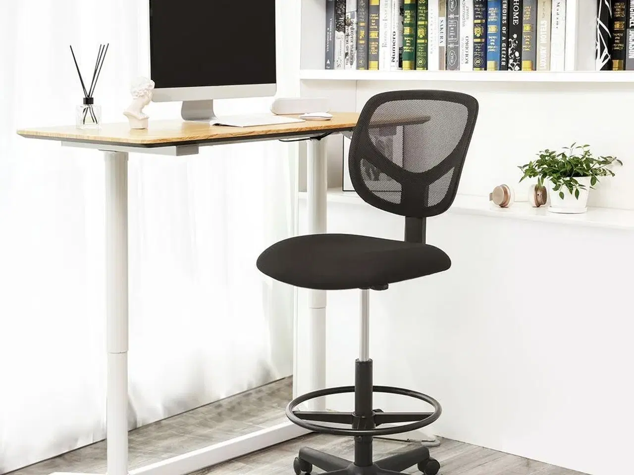 Billede 3 - Kontorstol med netryg Mesh Drafting, sort (OBN15BK)