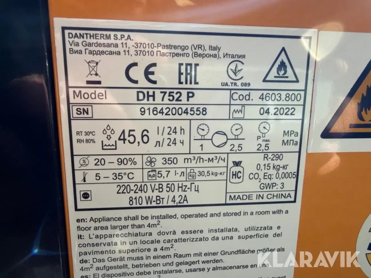 Billede 10 - Affugter Master climate solutions DH 752 P
