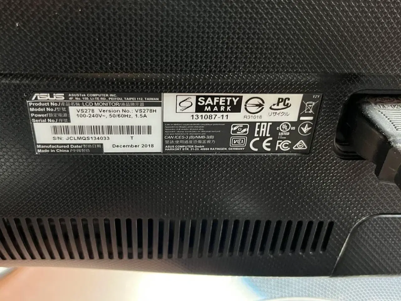 Billede 7 - 2 stk. 27" PC Skærm  ASUS VS278