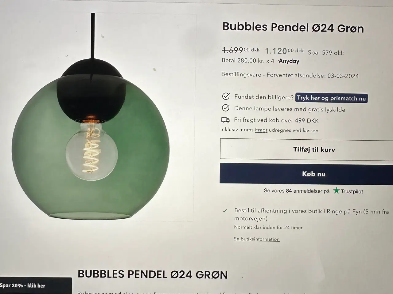Billede 2 - Bubbles pendel ny