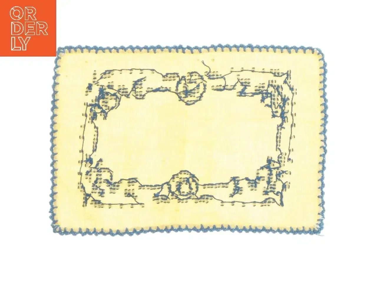 Billede 2 - Dekorativt broderet stof (str. 28,5x20 cm)