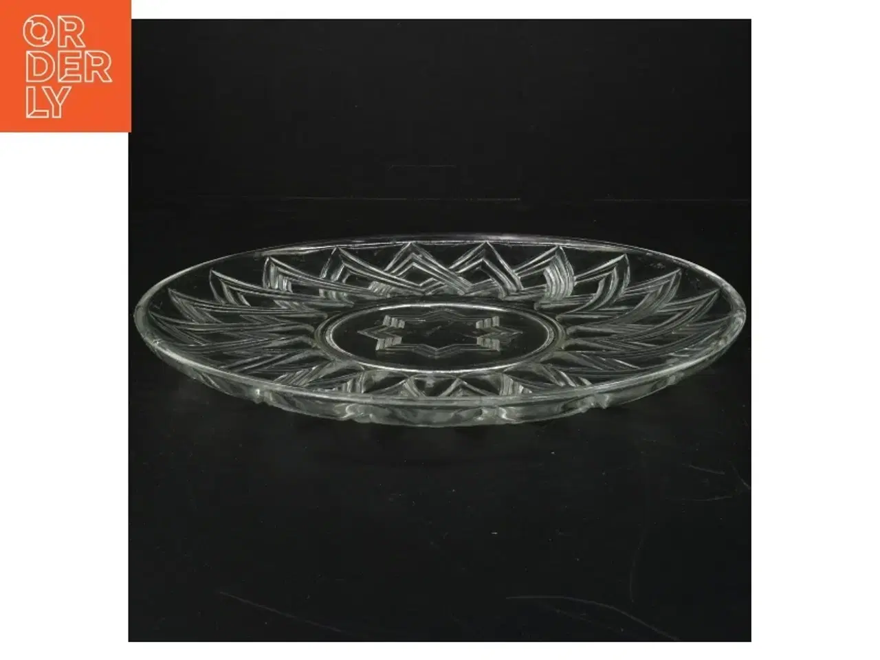 Billede 2 - Antikt Glasfad med mønster (str. Ø 29 cm)