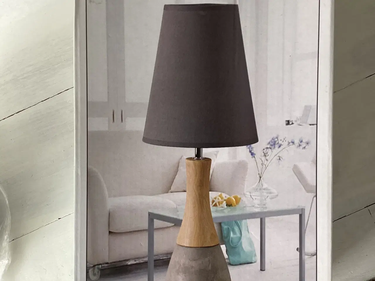 Billede 5 - Ny bordlampe træ og beton cottex
