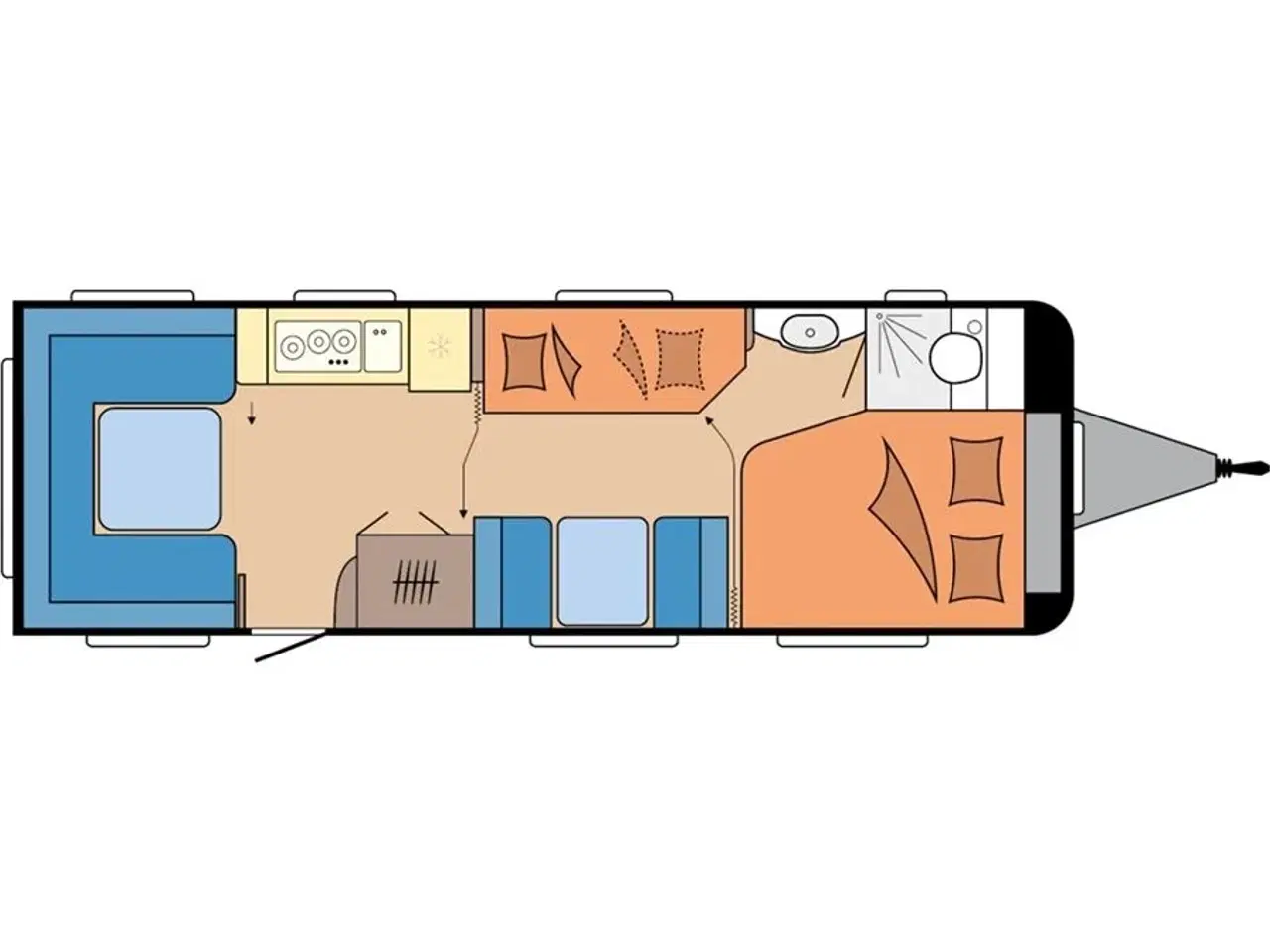 Billede 2 - 2026 - Hobby Prestige 720 UKFe Hobby 720 UKFe med køjer og fransk dobbeltseng fra Hinshøj Caravan