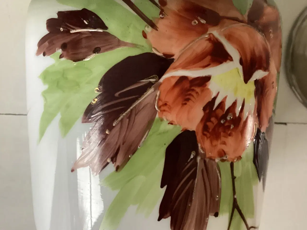 Billede 3 - Ældre opaline glas’ kiksespand 