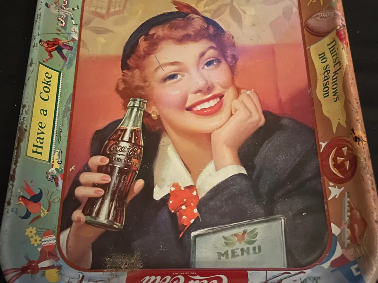 Billede 1 - Ældre Coca Cola bakke serveringsbakke