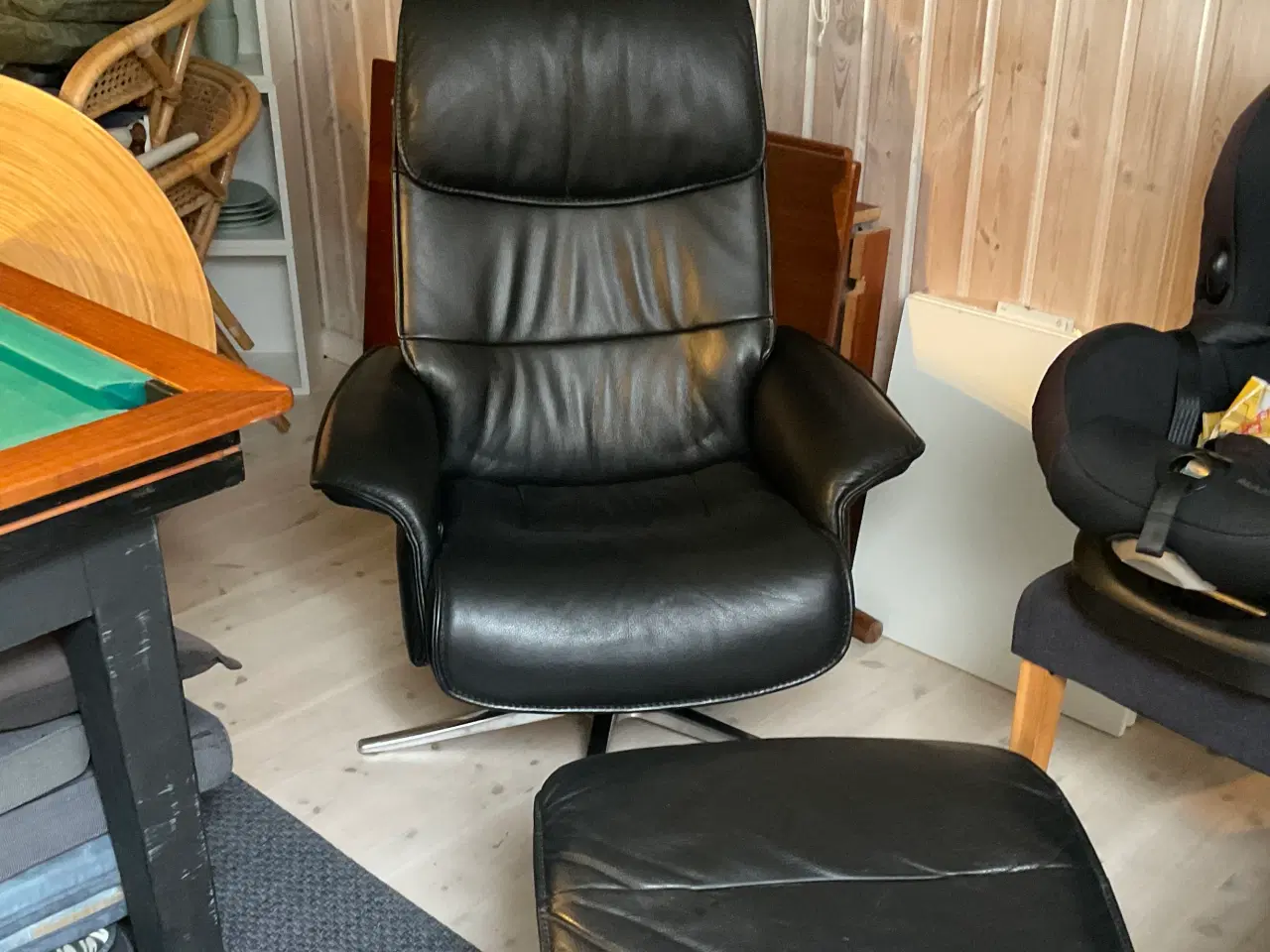 Billede 1 - Flot læderstol justerbar 