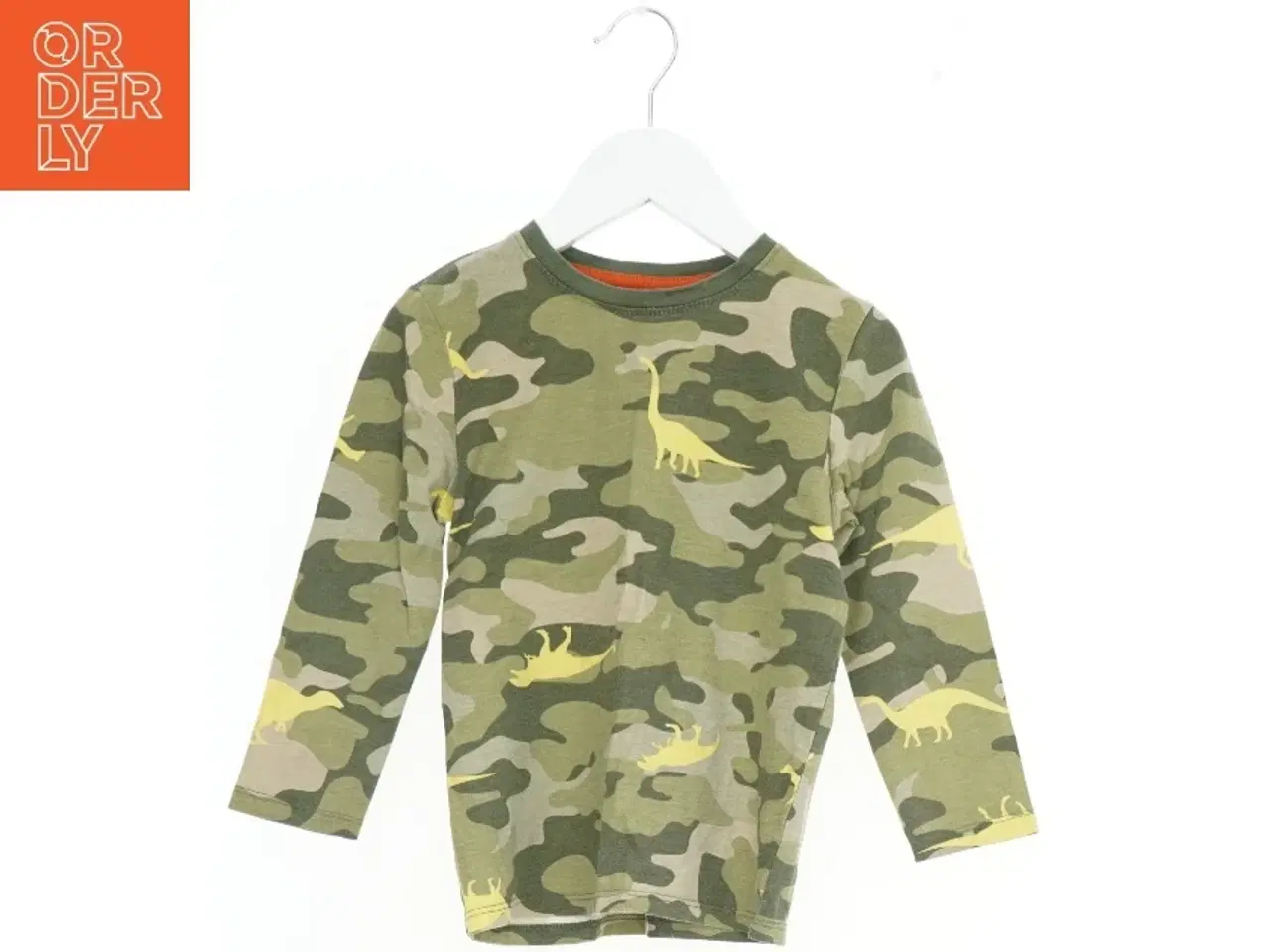 Billede 1 - Camouflage-farvet langærmet t-shirt med dinosaur-print fra Little Kids (str. 110)