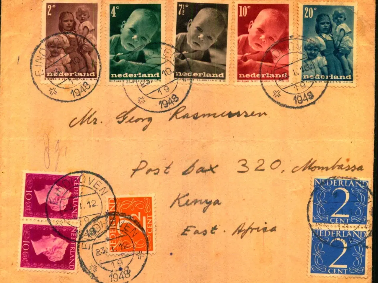 Billede 1 - Luftpost Brev fra Holland til Kenya - 23 - 1 - 1948