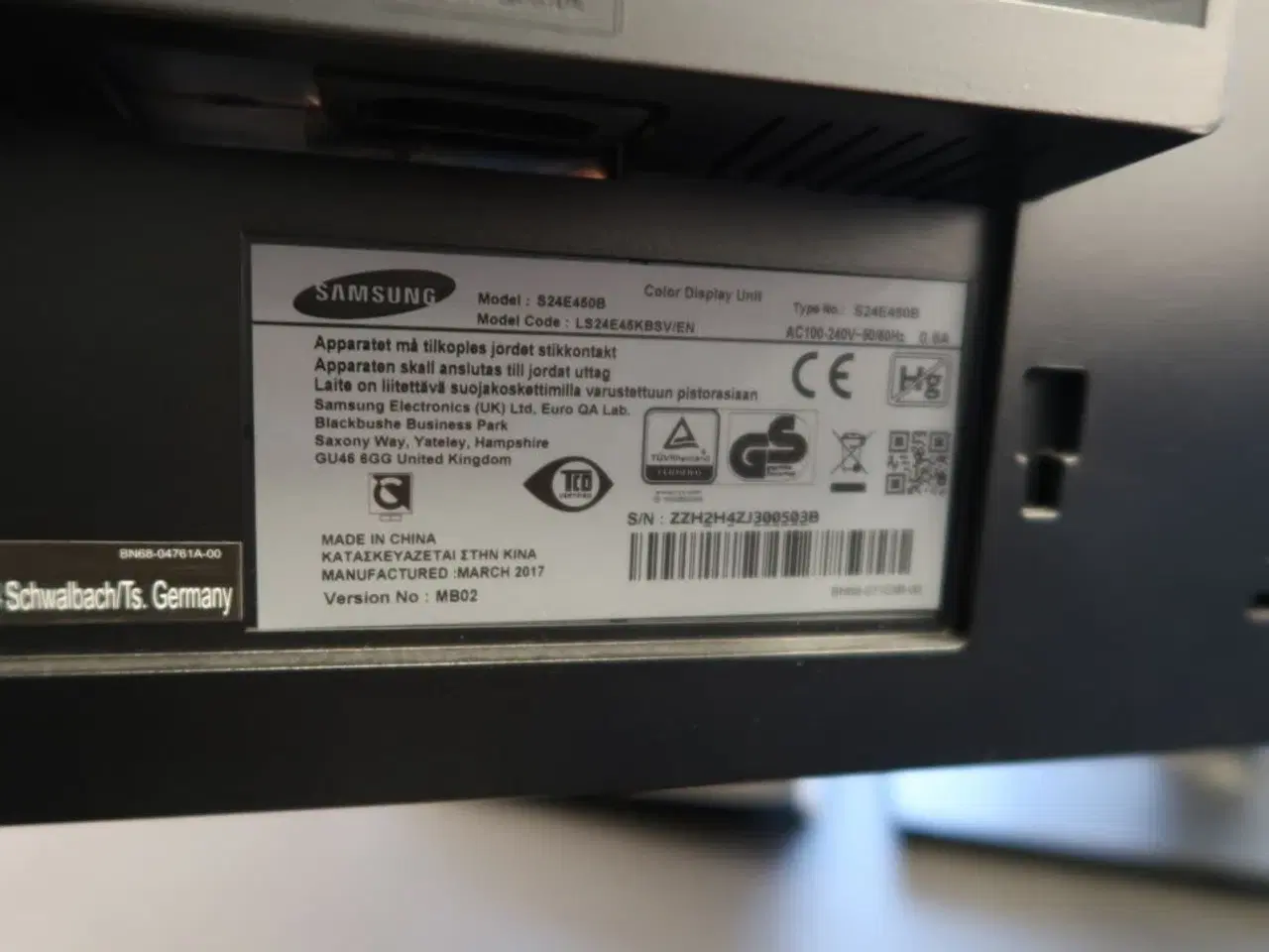 Billede 3 - 2 stk. computerskærme SAMSUNG S24E450B, dockingstation LENOVO Thinkpad, tastatur og mus