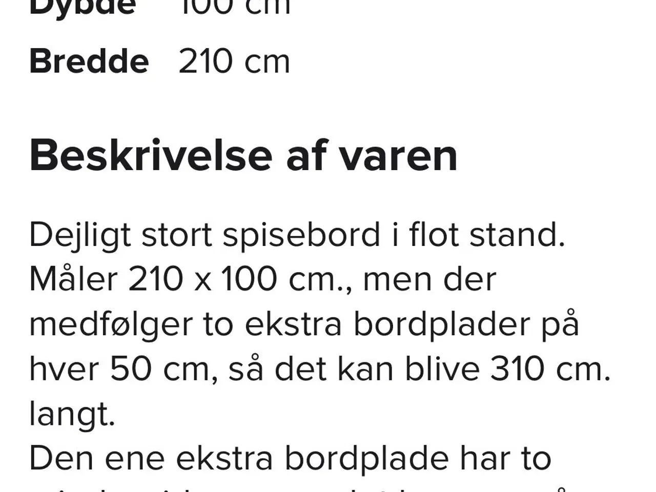 Billede 2 - Spisebord som nyt