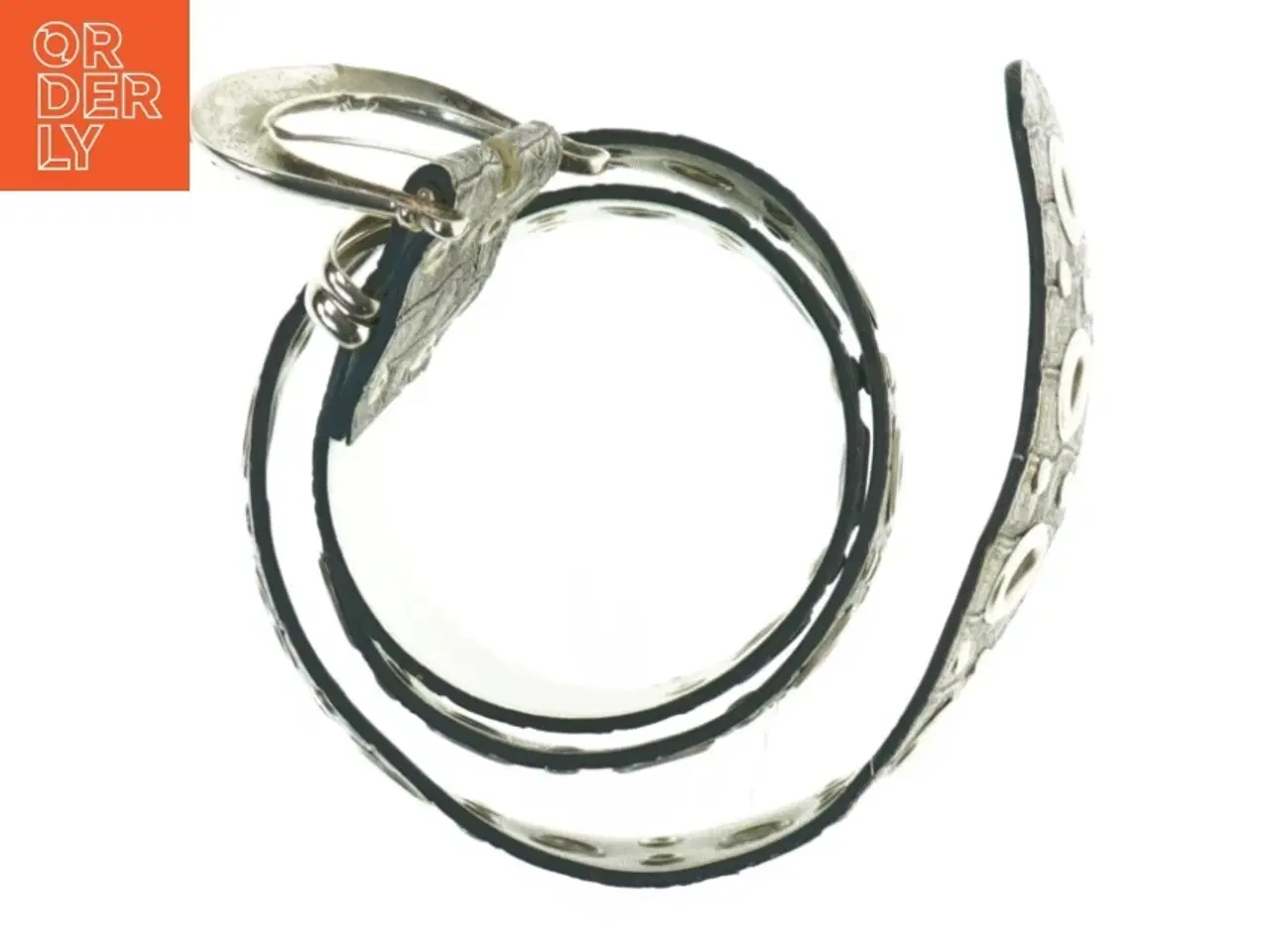 Billede 2 - Læderbælte med metalnitter (str. 98 cm)