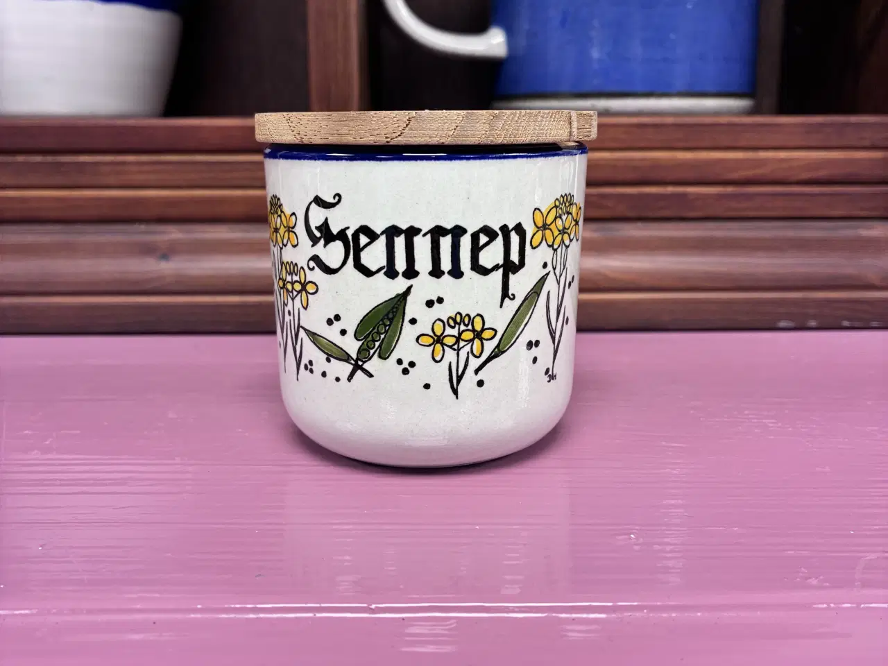 Billede 1 - Skøn lille Retro sennepskrukke fra Knabstrup