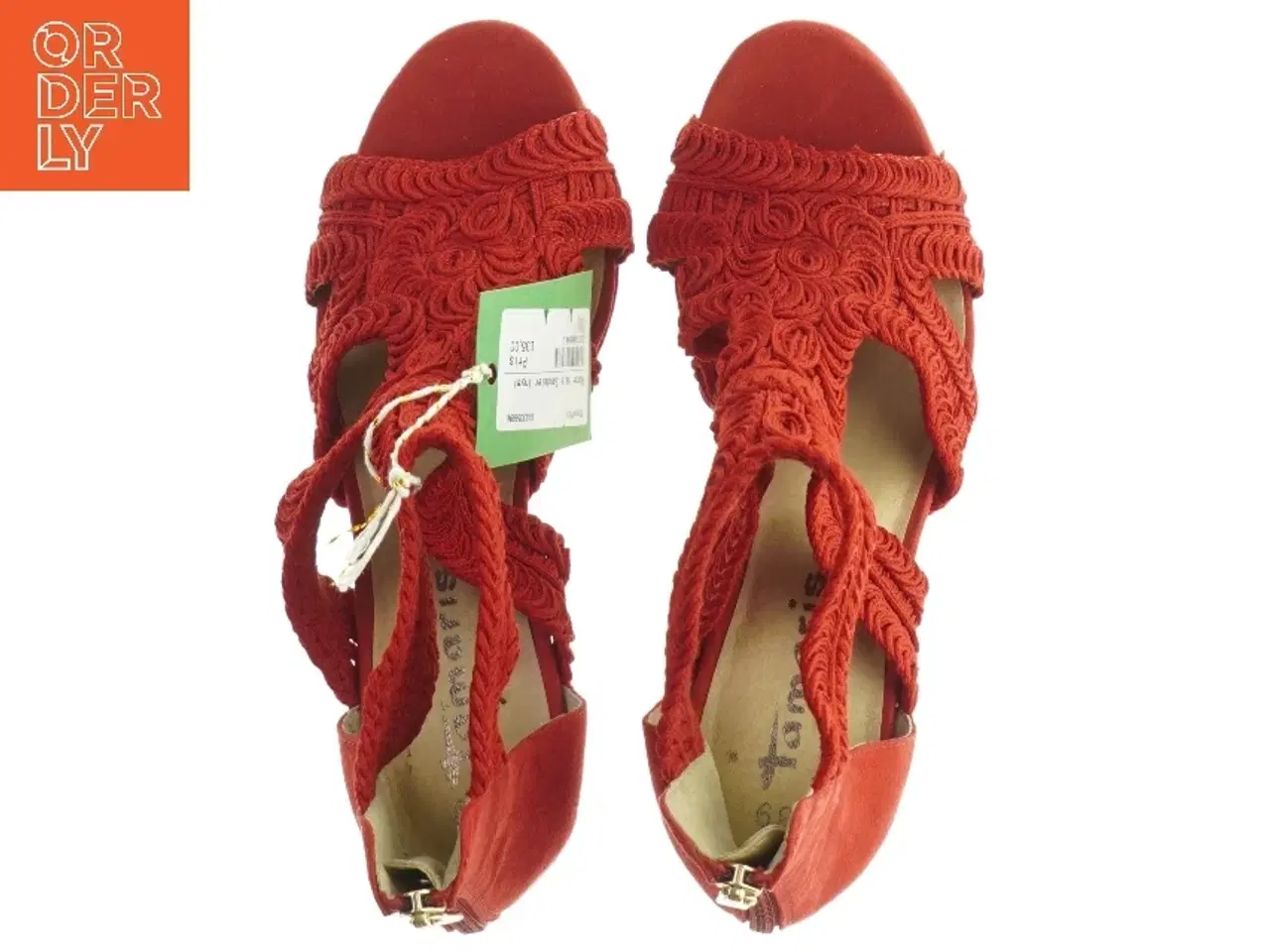 Billede 3 - Røde stiletter med snøredetaljer fra Tamaris (str. 39)