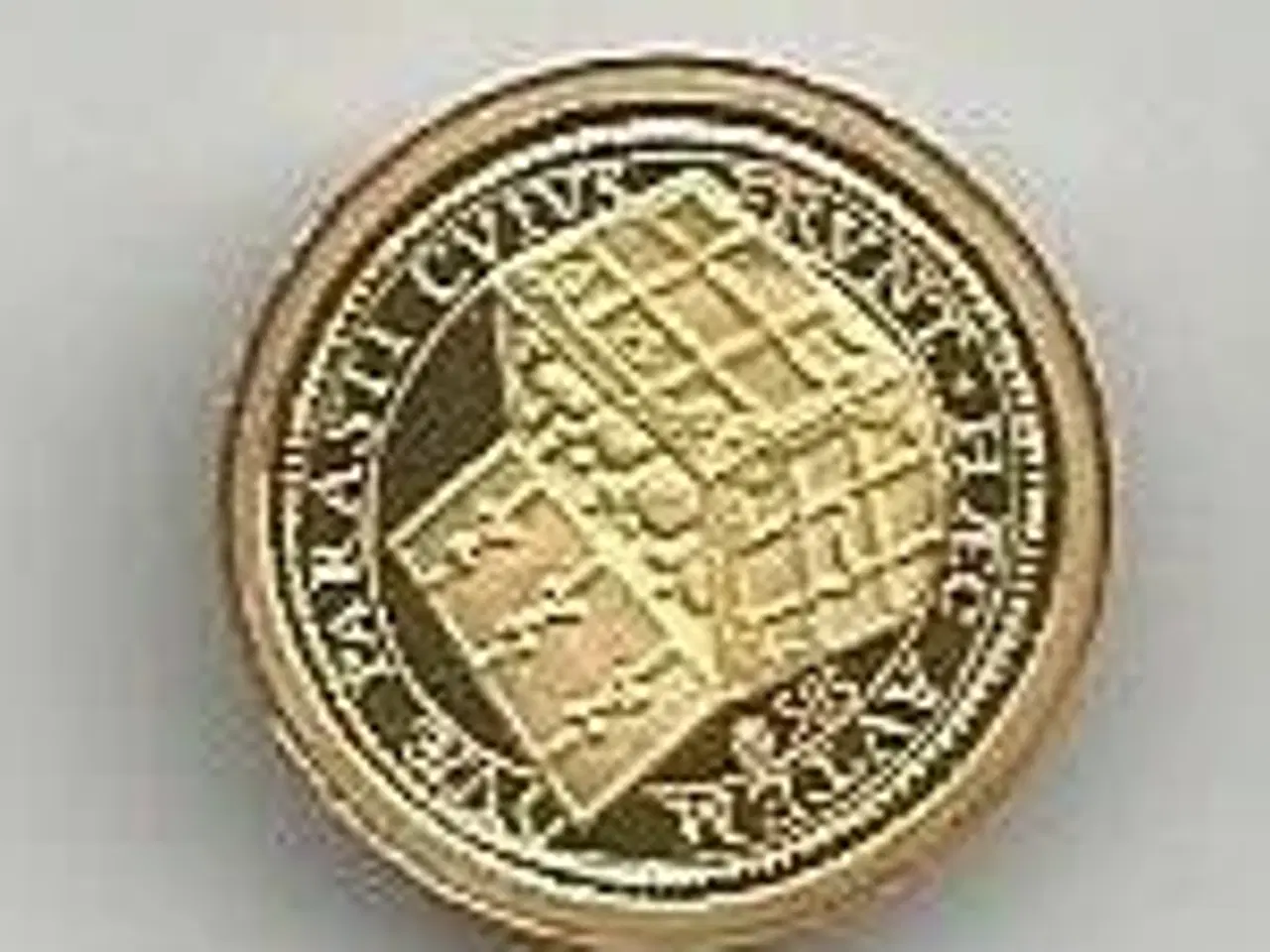 Billede 2 -   Guldmønt 14 karat Eu-parlament 14 mm  