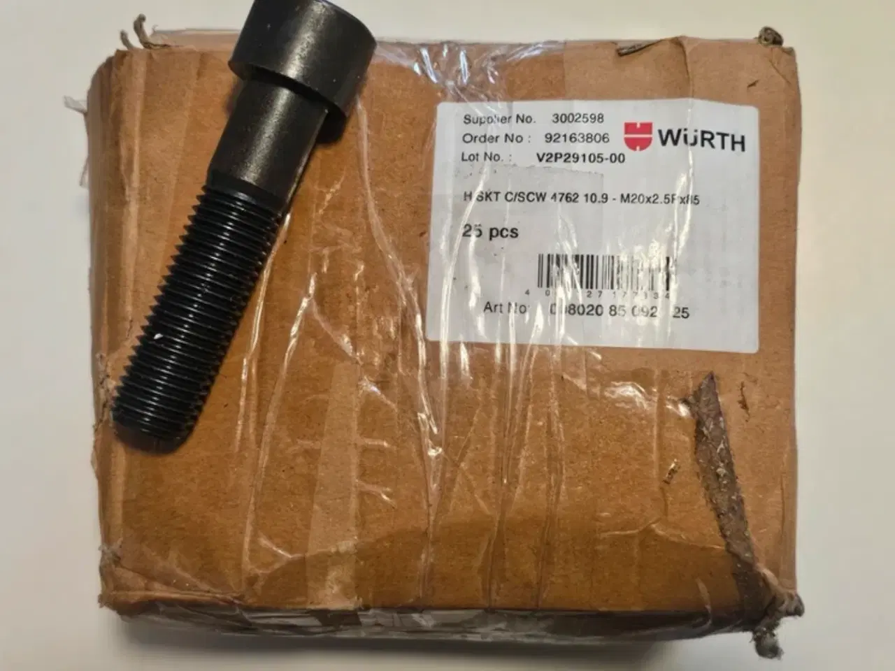 Billede 1 - 25 stk unbrakobolte M20 x 2,5 x 85 mm