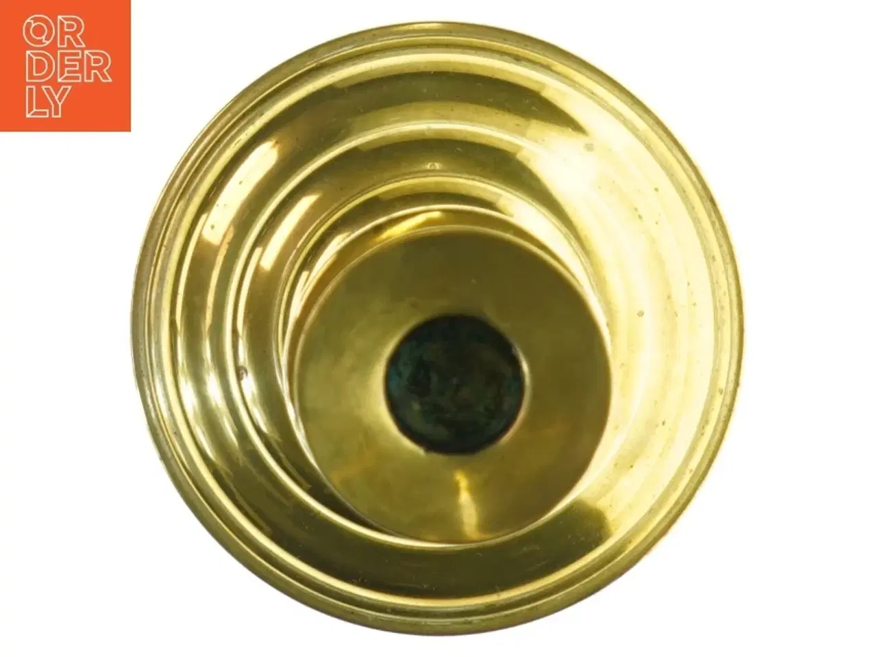 Billede 4 - Messinglysestage (str. 21 cm lang, 12 cm i diameter)