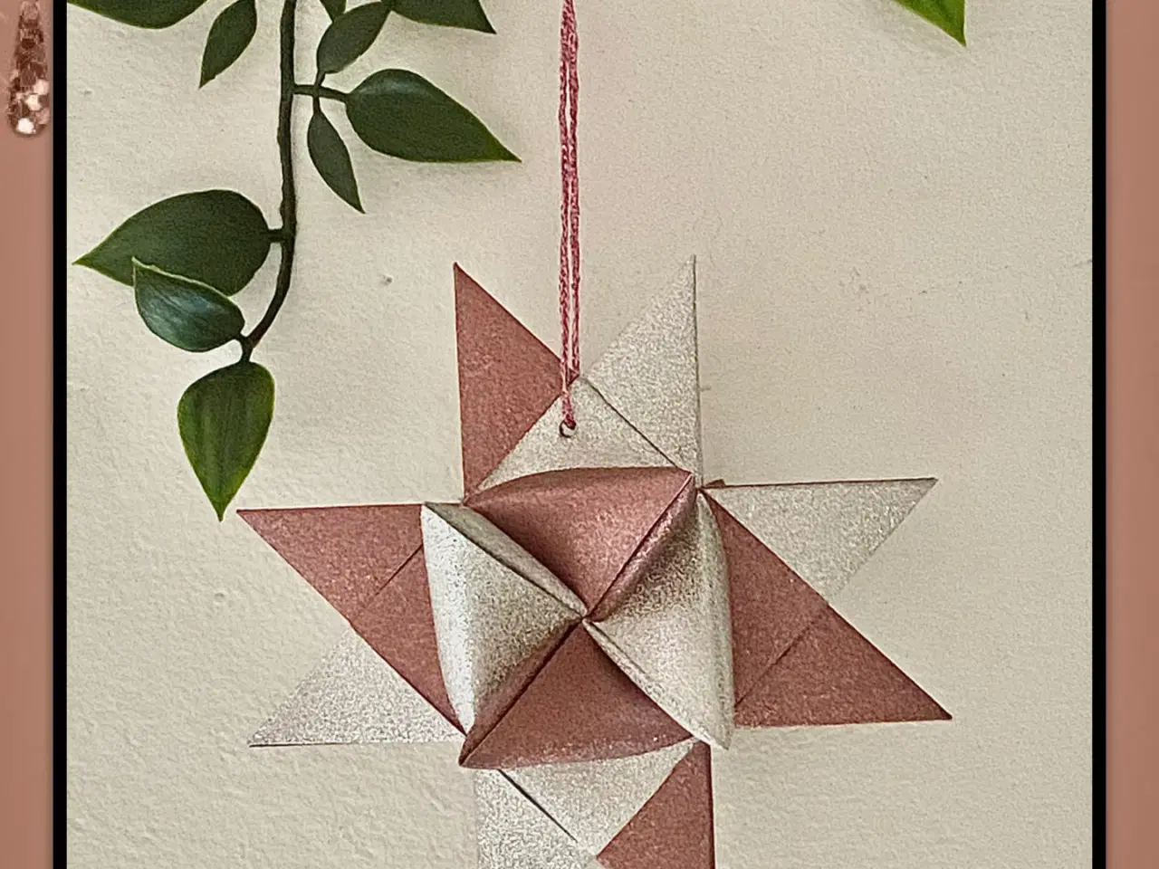Billede 1 - Rosa/sølv glitter stjerner