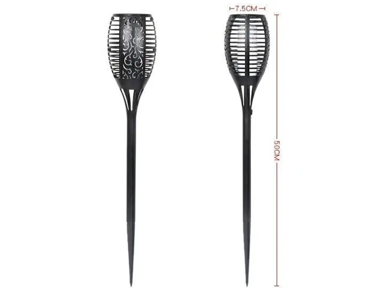 Billede 2 - 6 stk. LED havelygte med flammende lys