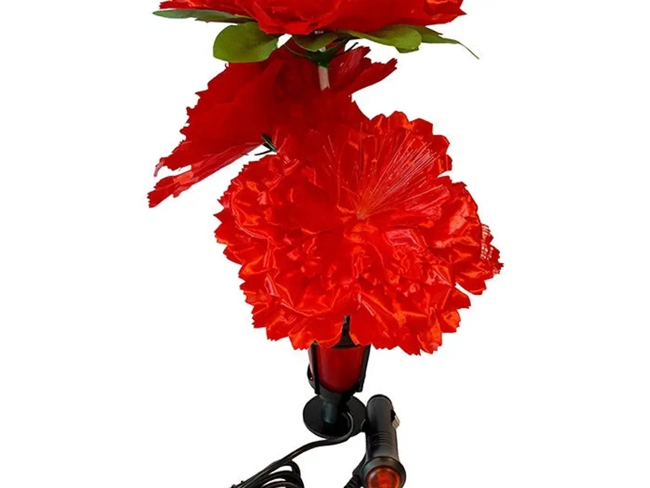 Billede 1 - Blomst med LED lys, 12-32V, Rød