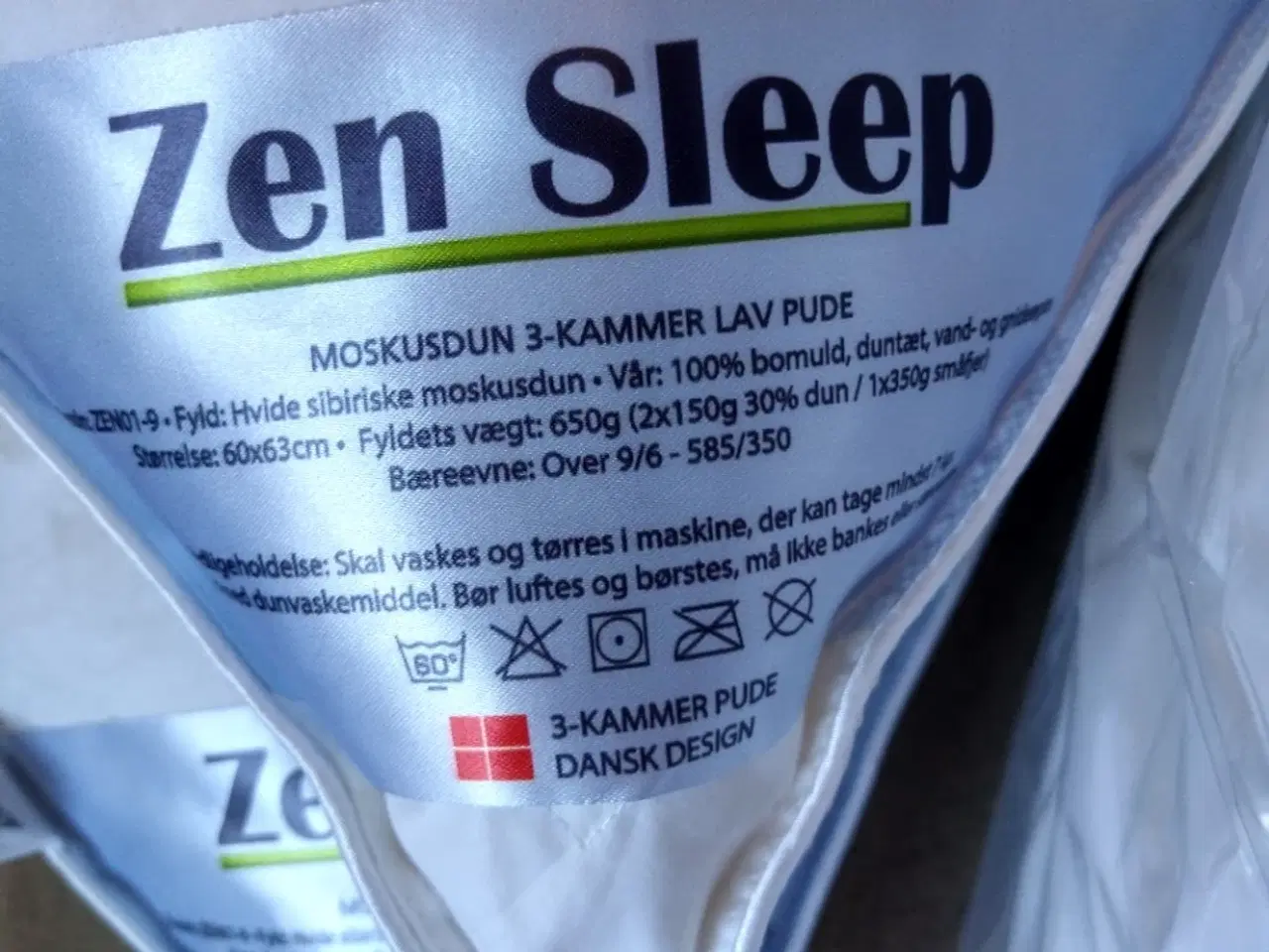 Billede 3 - Moskus dunpude - lav (60 x 63 cm) 6 stk