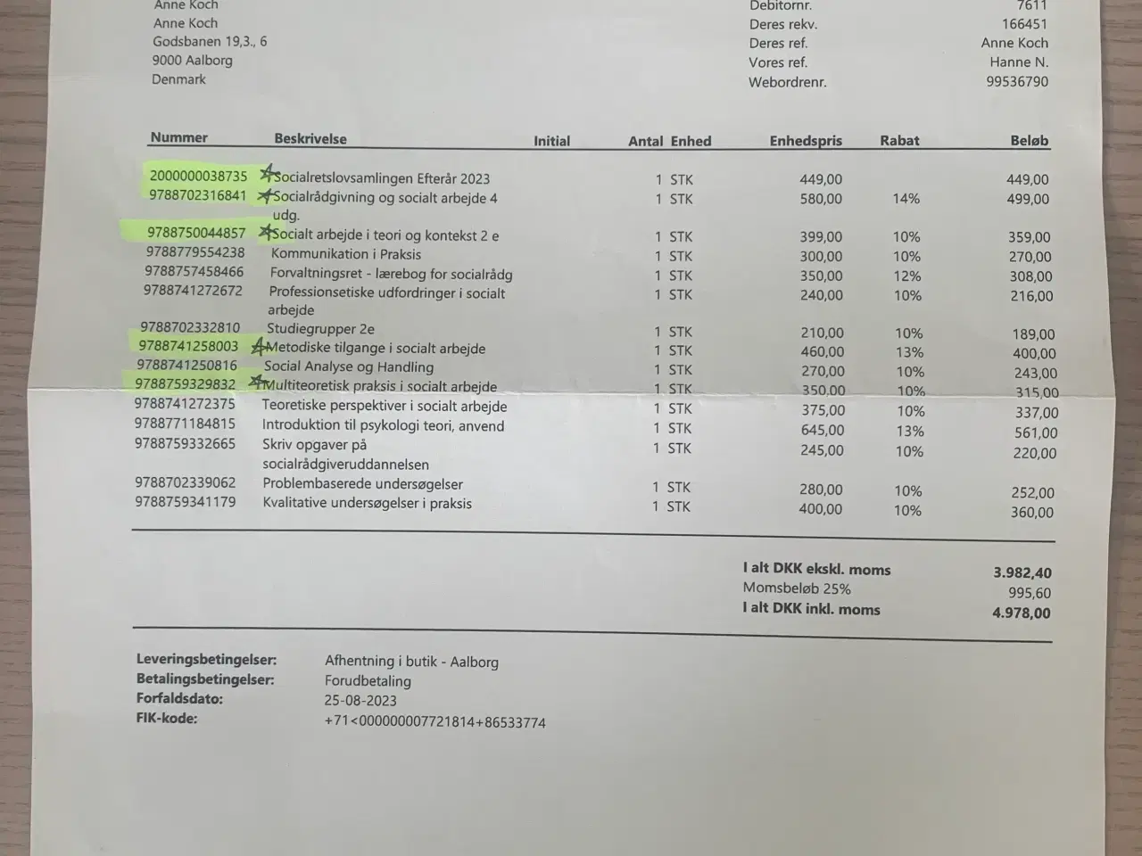 Billede 2 - Bogpakke Socialrådgiver Årgang 2023 AAU 