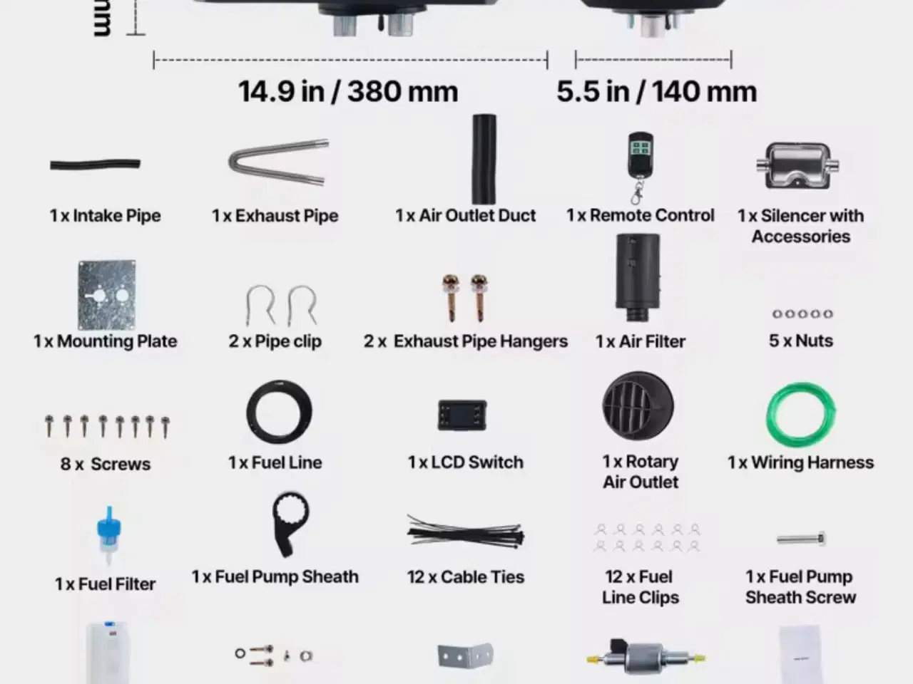 Billede 2 - Dieselfyr 8 Kw 12 volt med alt tilbehør 