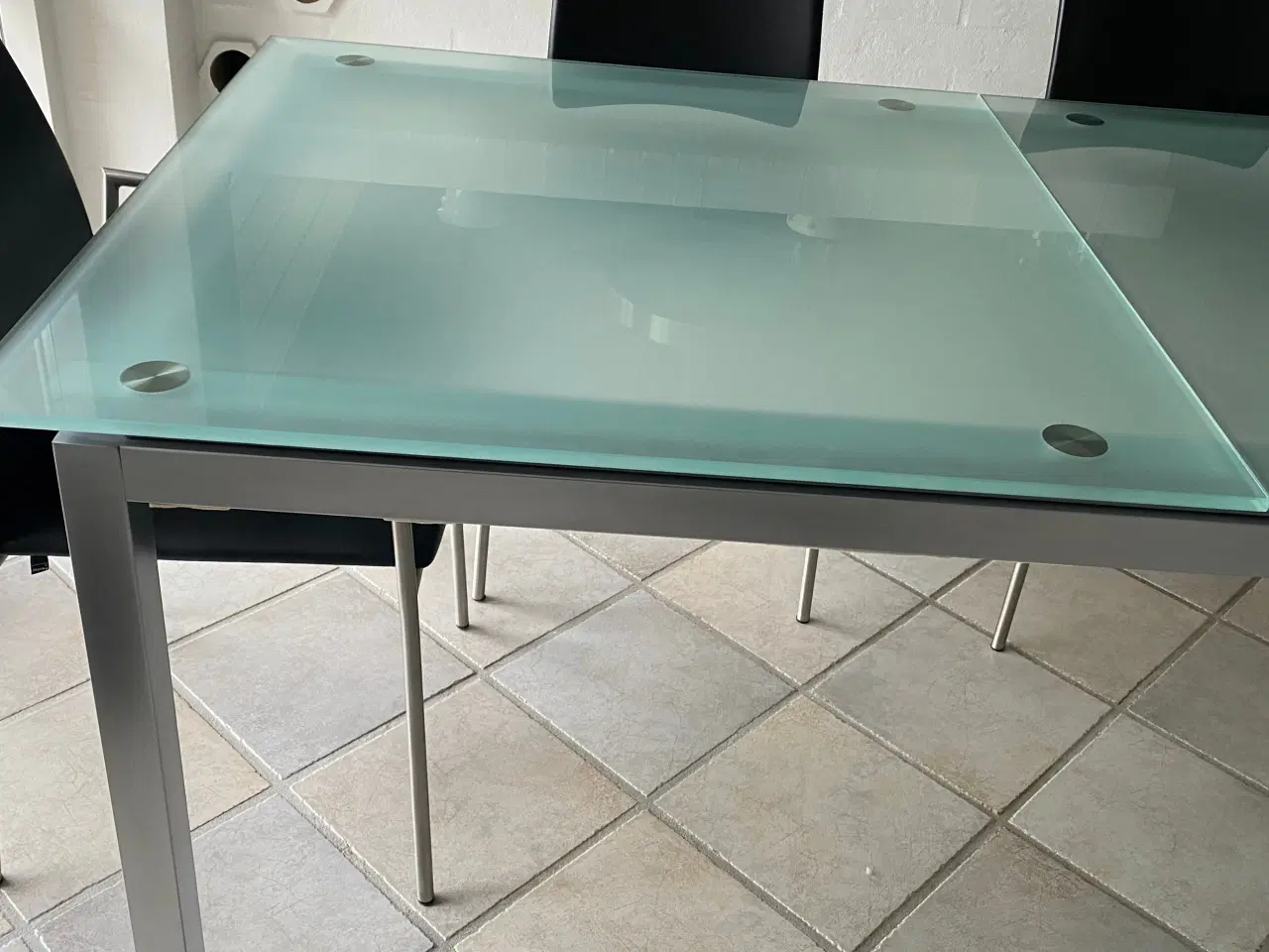 Billede 2 - Spisebord, glas med tillægsplade