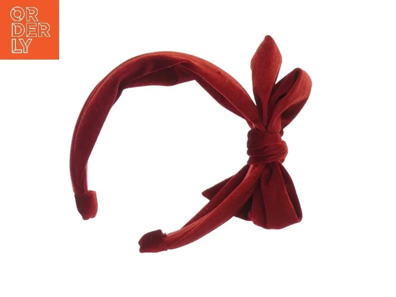 Billede 1 - Rød velour hårbøjle med sløjfe