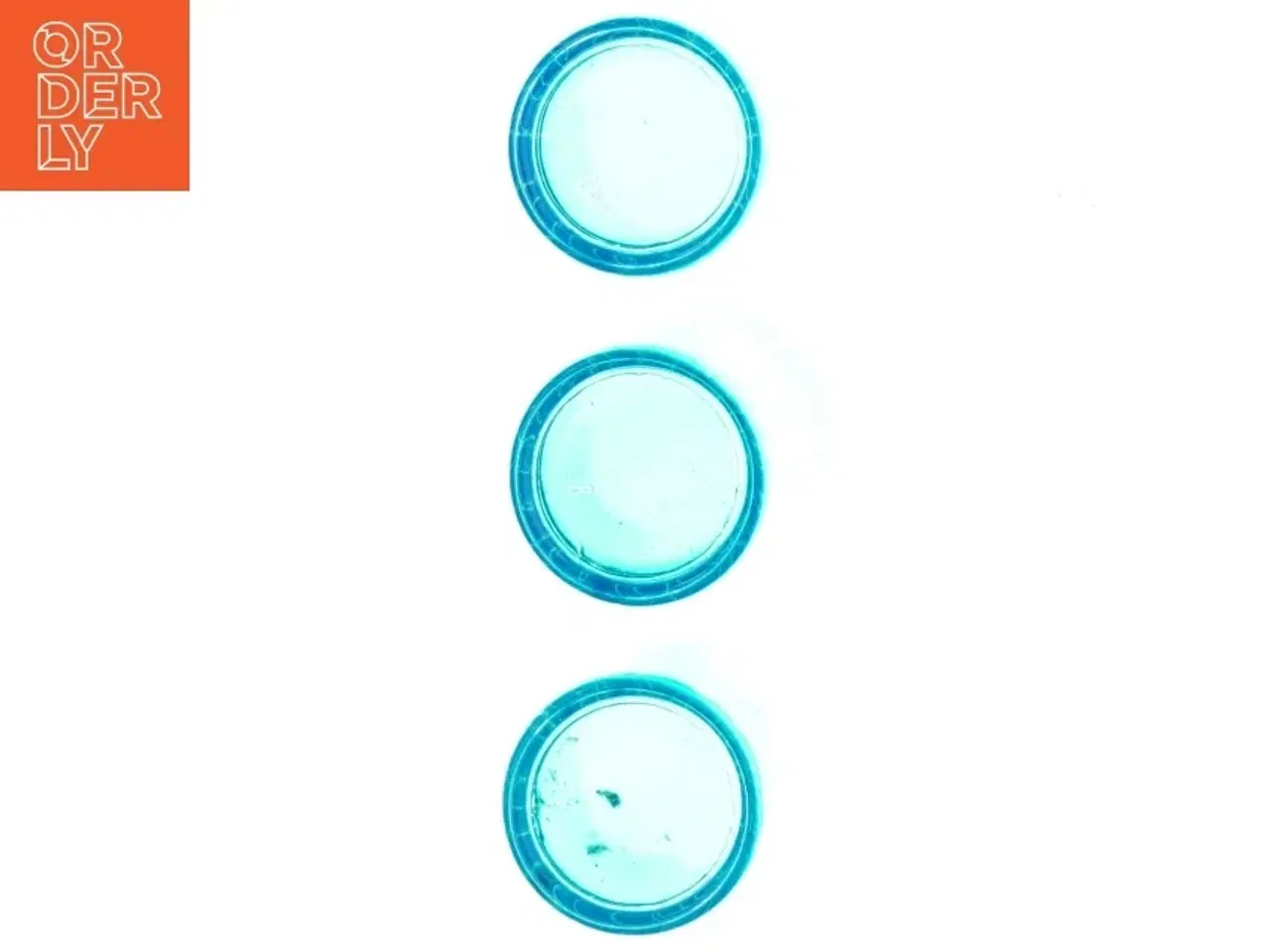 Billede 2 - Blå glas (3 stk) (str. H 7 cm x ø5,5 cm)