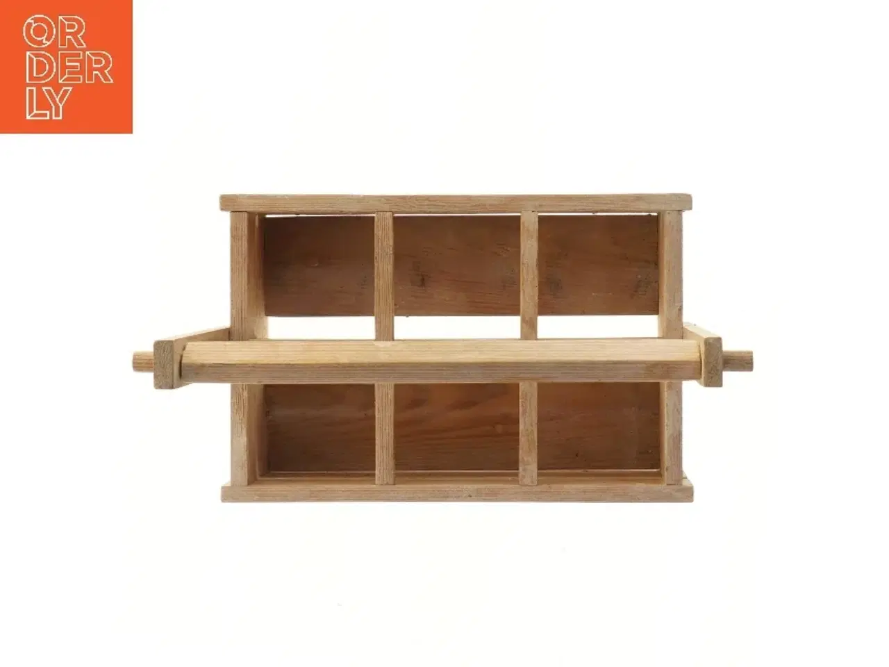 Billede 2 - Trækasse med 6 rum og håndtag - til krea eller til øl (str. 27x29,5 cm)