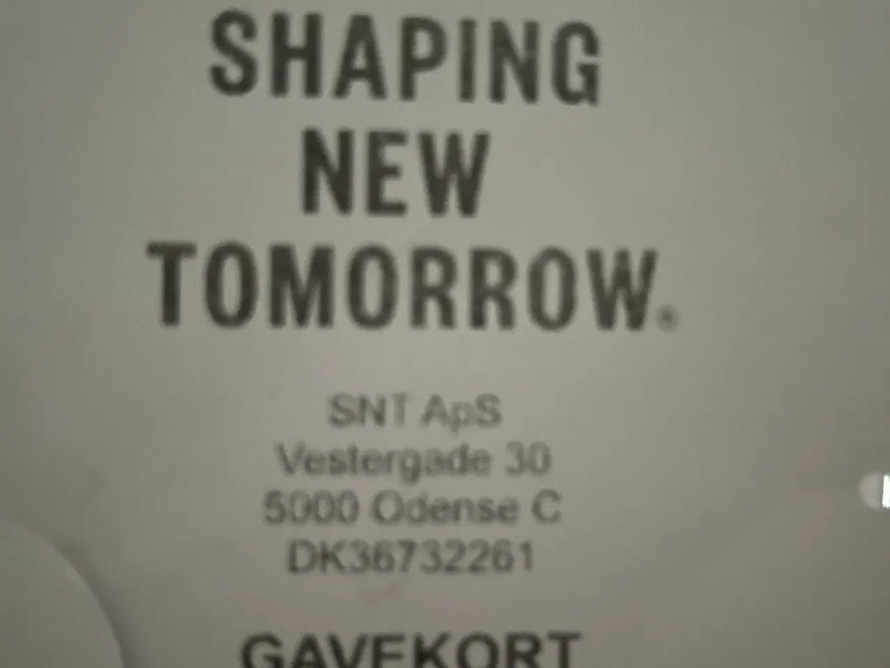 Billede 1 - Gavekort til shaping new tomorrow