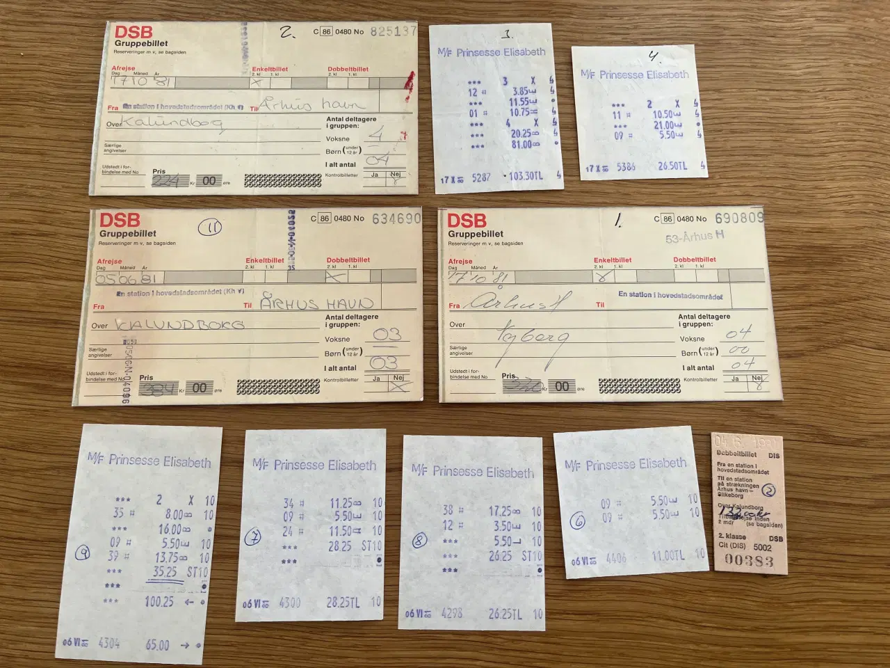 Billede 3 - Klippekort fra Aarhus Sporveje, gamle DSB biletter