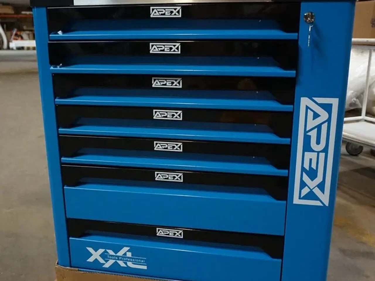 Billede 2 - Apex Værktøjsvogn XXL med værktøj og 7 skuffer og skab Blue