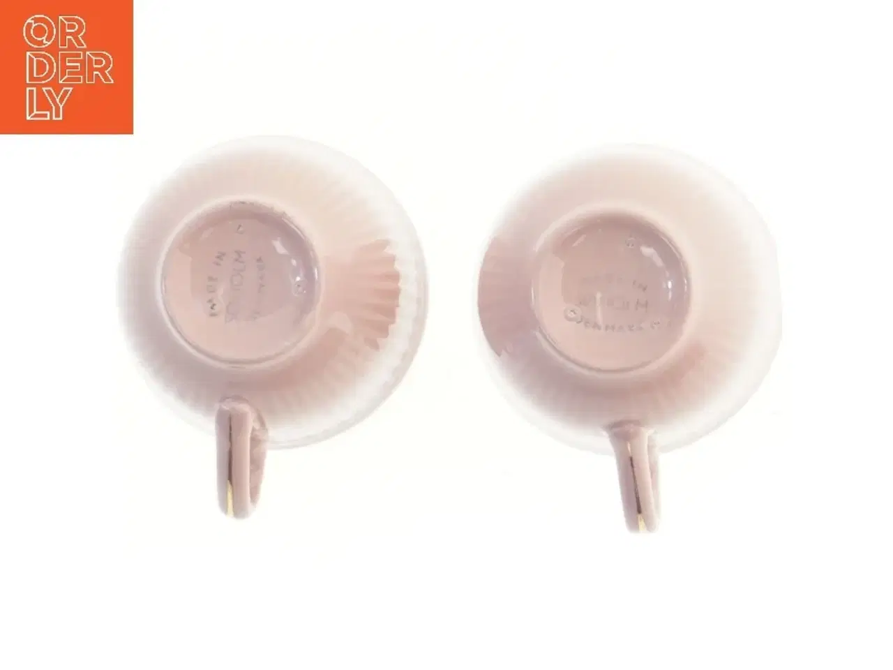 Billede 3 - To lyserøde kopper med guldkant fra Søholm (str. 2 styk, 8,5x6,5 cm)