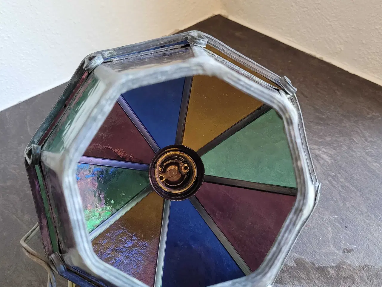 Billede 5 - Lampe med blyindfattet glas