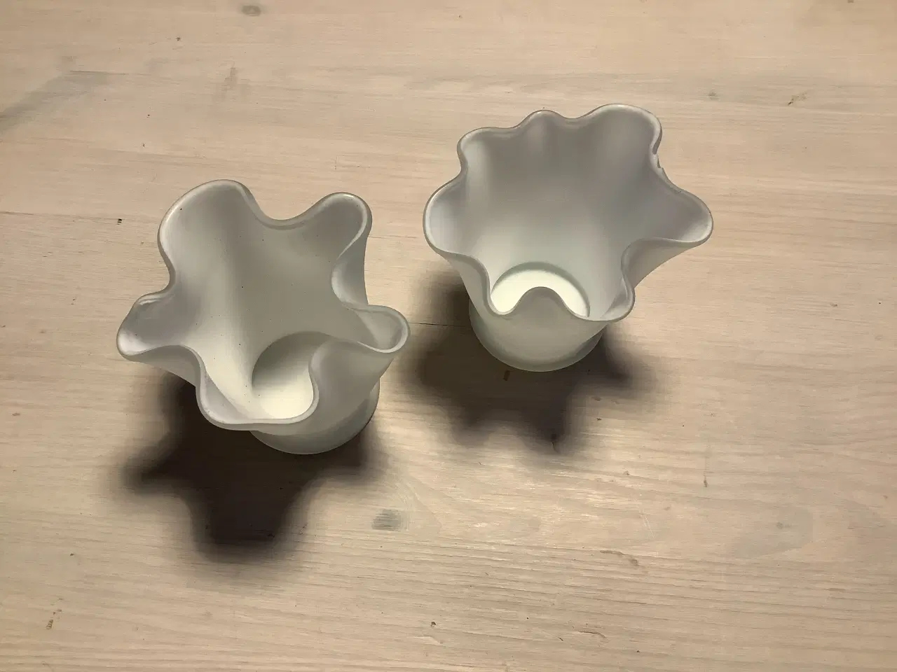 Billede 4 - Hvid glas vaser og skåle sæt 