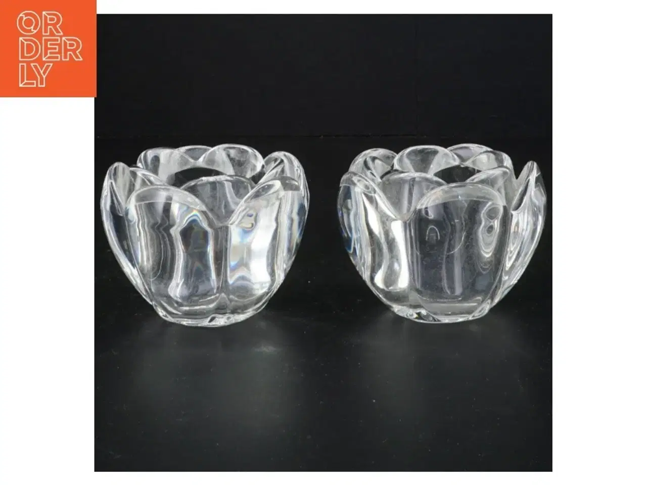 Billede 1 - Gennemsigtige glaslyseholdere (str. 7 x 9 komma 5 cm)