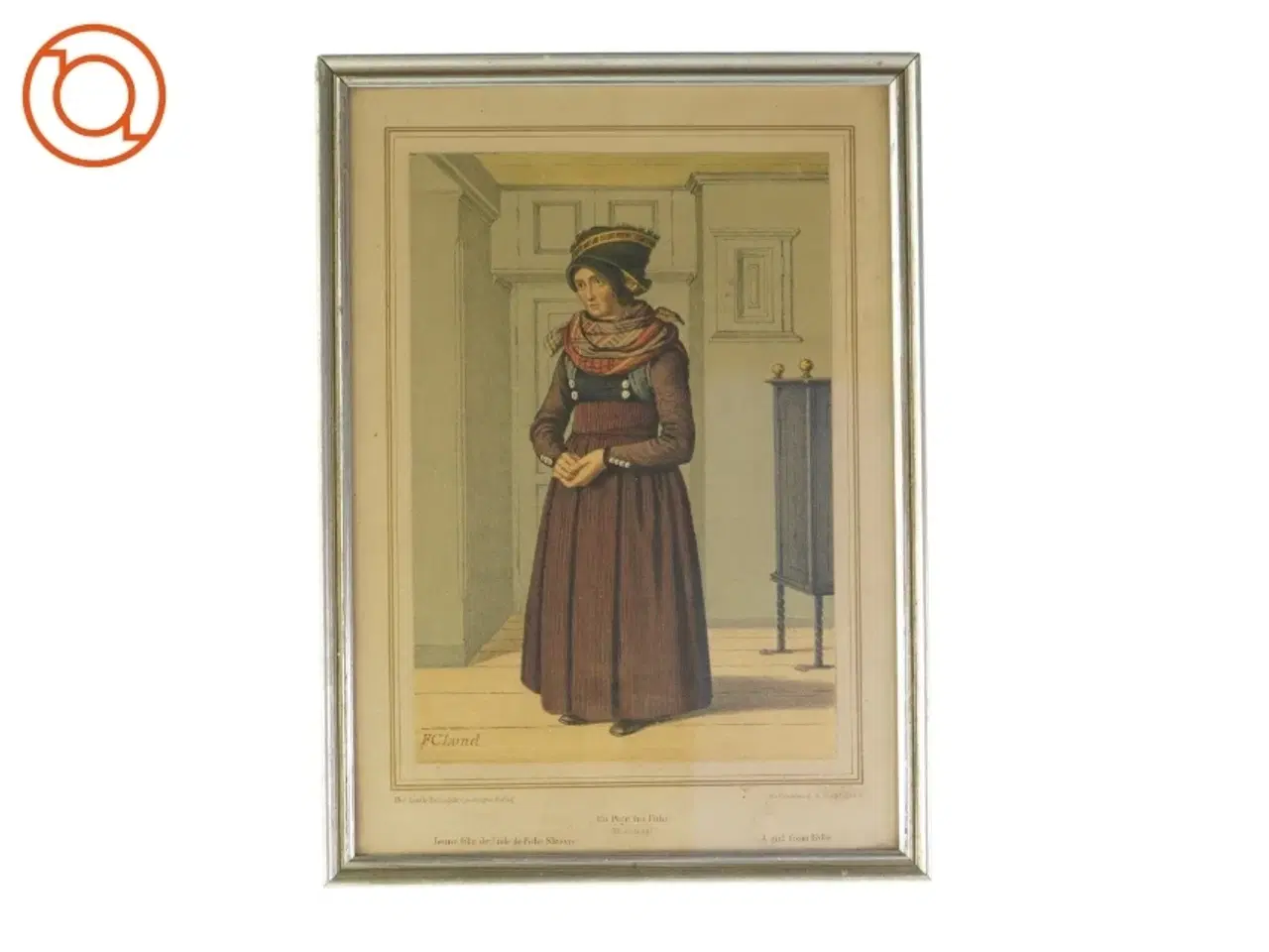 Billede 1 - F.C.Lund, en pige fra Fuhr (str. 36 x 26 cm)